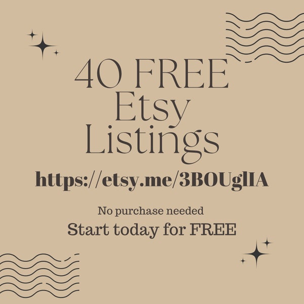 40 FREE Etsy Listings | FREE Start up | FREE Etsy Shop | Money Making Help | Fast Link In Bio | Instant Start Up | How To Make Money