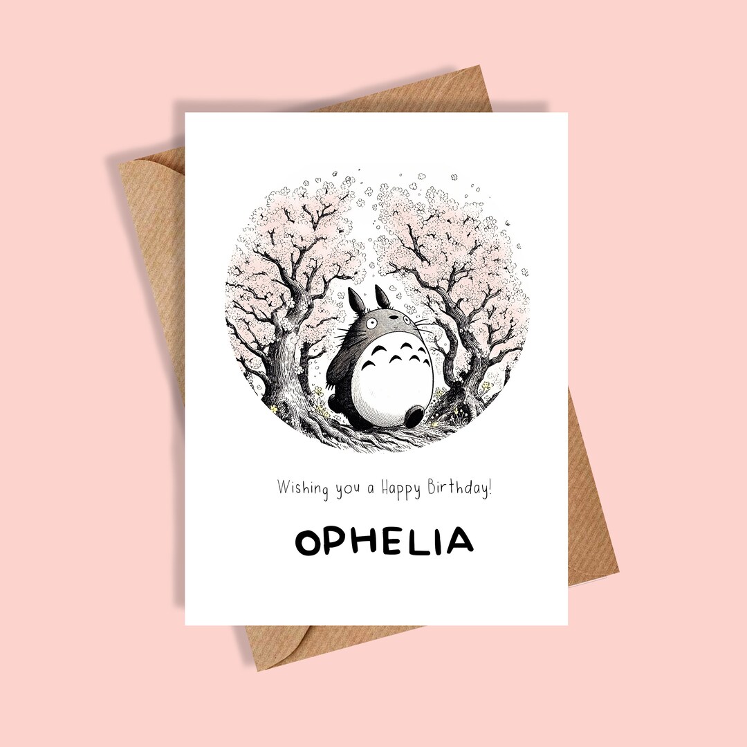 Totoro Personalised Birthday Card Totoro Birthday Card - Etsy