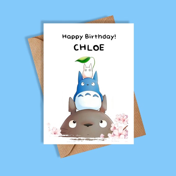 Totoro Personalised Birthday Card, Totoro Birthday Card, Satsuki and Mei,  Personalised Card 