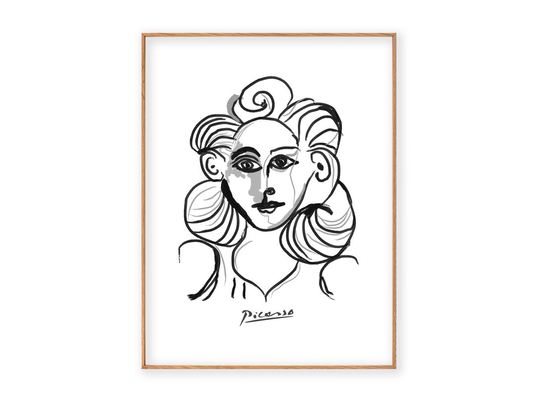 Picasso Print Picasso Women Head Print Portrait Black and Etsy