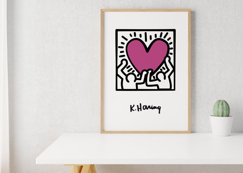 Keith Haring Love Heart Keith Haring Art Print Keith Haring - Etsy