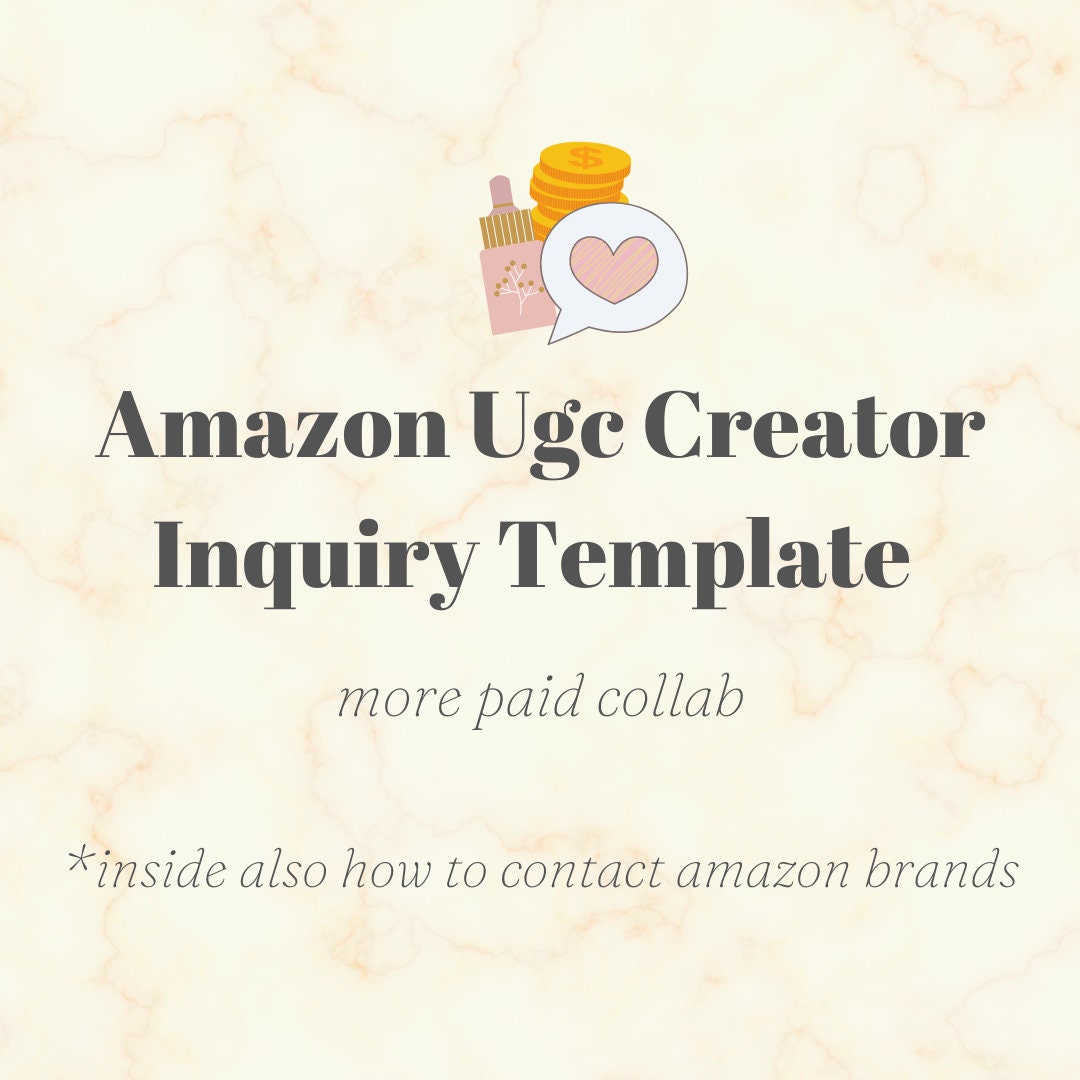 Amazon UGC Creator Inquiry Template - Etsy