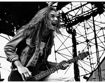 Cliff Burton Art Real Cotton Canvas Print. Frame Ready For Dorm, Office, Living Room, Man Cave. Digital Paint Brush Art