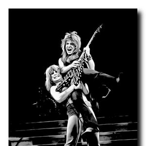 Randy Rhoads Art Real Cotton Canvas Print. Frame Ready For Dorm, Office, Living Room, Man Cave. Digital Paint Brush Art, 003