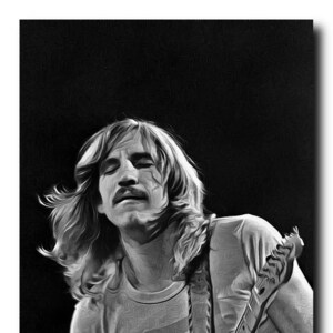 Joe Walsh Art Real Cotton Canvas Print. Frame Ready For Dorm, Office, Living Room, Man Cave. Digital Paint Brush Art