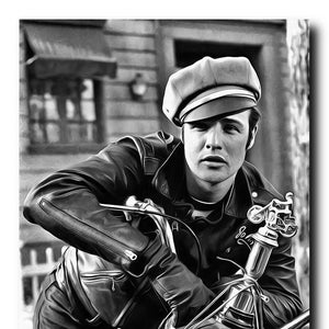 Marlon Brando Art Real Cotton Canvas Print. Frame Ready For Dorm, Office, Living Room, Man Cave. Digital Paint Brush Art