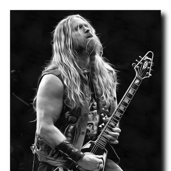 Zakk Wylde Art Real Cotton Canvas Print. Frame Ready For Dorm, Office, Living Room, Man Cave. Digital Paint Brush Art