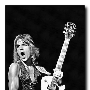 Randy Rhoads Art Real Cotton Canvas Print. Frame Ready For Dorm, Office, Living Room, Man Cave. Digital Paint Brush Art, 004