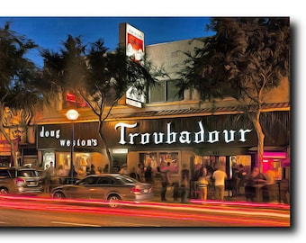 The Troubadour Hollywood, California, Cotton Canvas Art Print