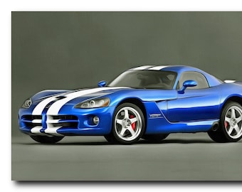 Dodge Viper Canvas Print, Automotive Wall Art, Man Cave Decor
