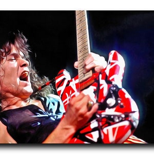Eddie Van Halen Art Real Cotton Canvas Print. Frame Ready For Dorm, Office, Living Room, Man Cave. Digital Paint Brush Art 12