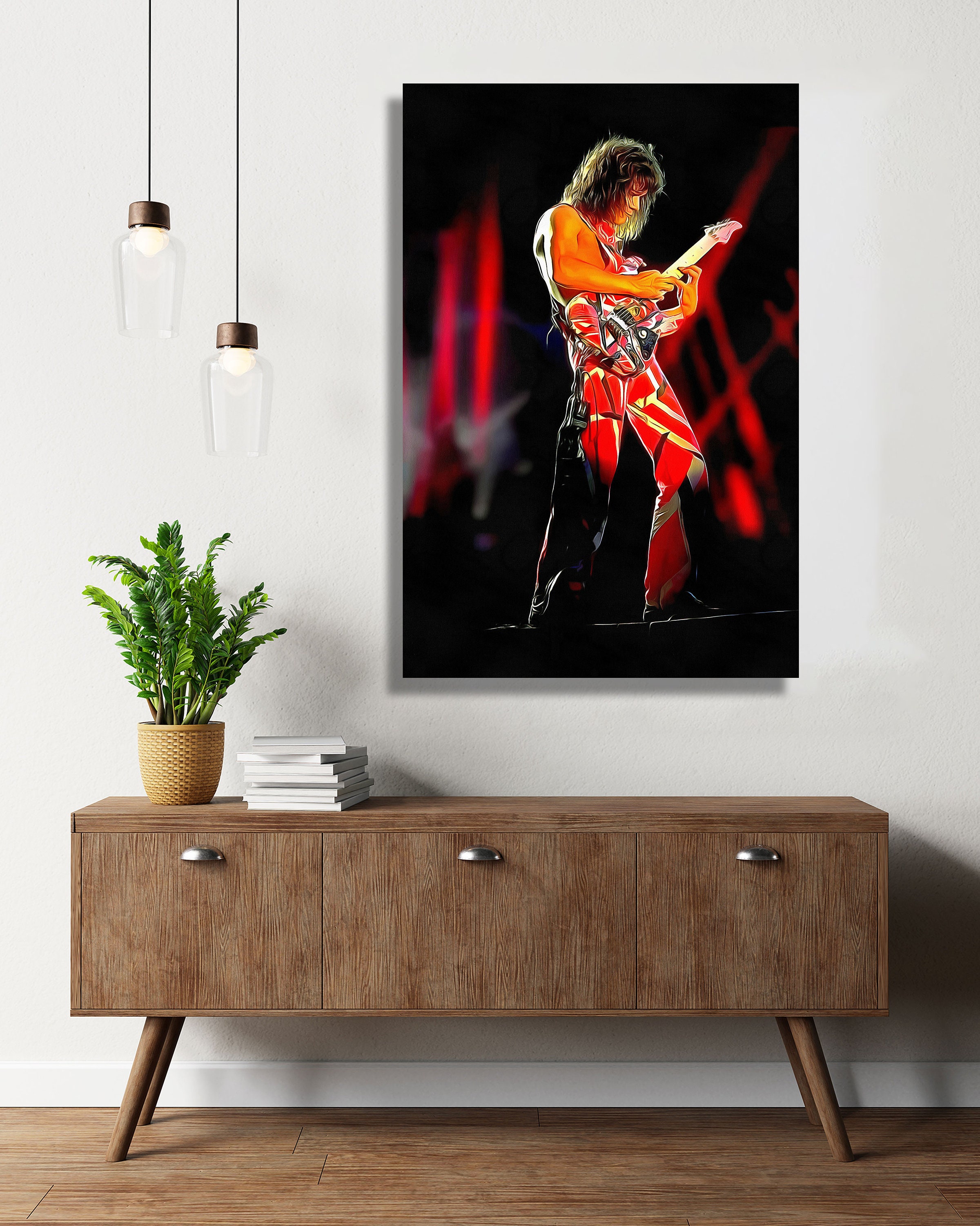 Eddie Van Halen Art, Real Cotton Canvas Print, Digital Paint Brush
