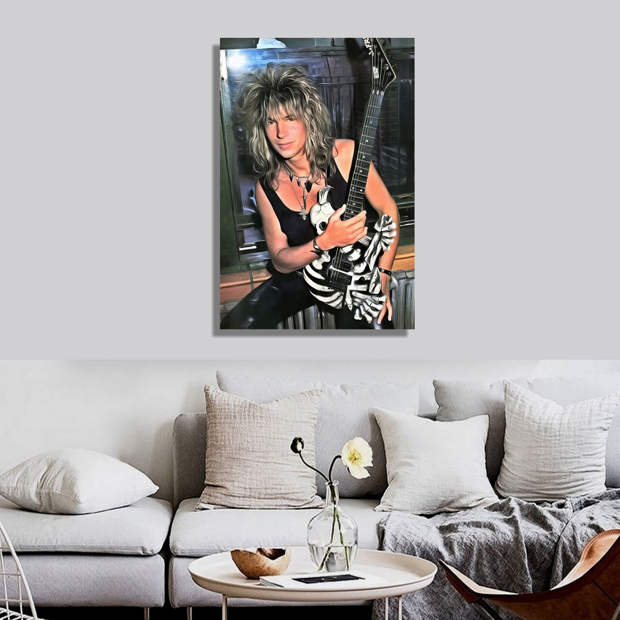 George Lynch Art Real Cotton Canvas Print. Frame Ready for Dorm, Office