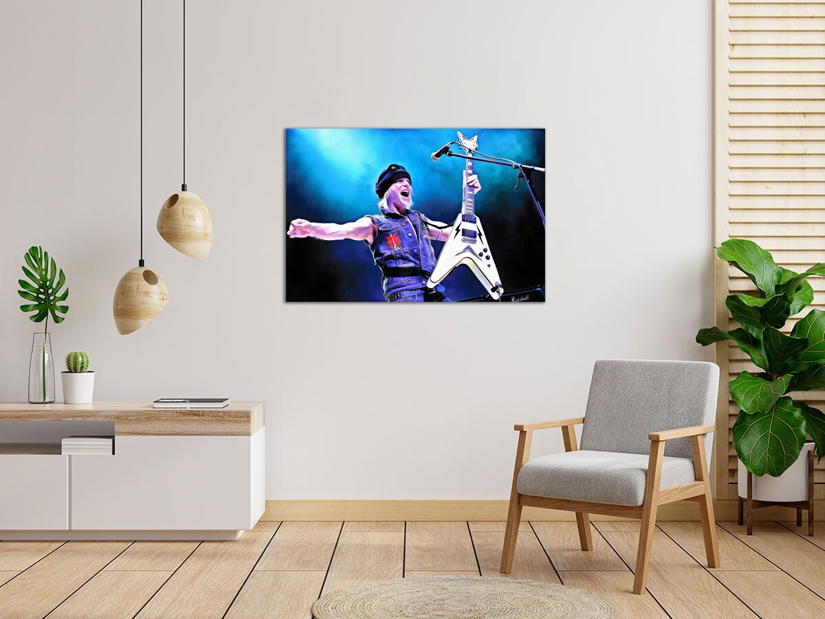 Michael Schenker Art Real Cotton Canvas Print. Frame Ready for Dorm
