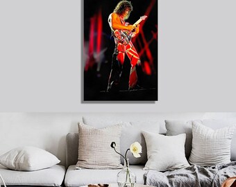 Eddie Van Halen Art, Real Cotton Canvas Print, Digital Paint Brush