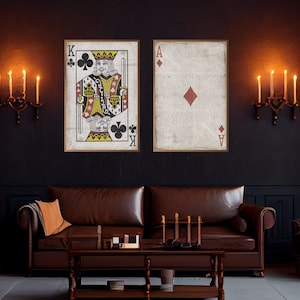 Playing Card Canvas Wall Art | Blackjack 21 | Poker Art | Retro | Casino | 2 Prints Ready For Standard Framing