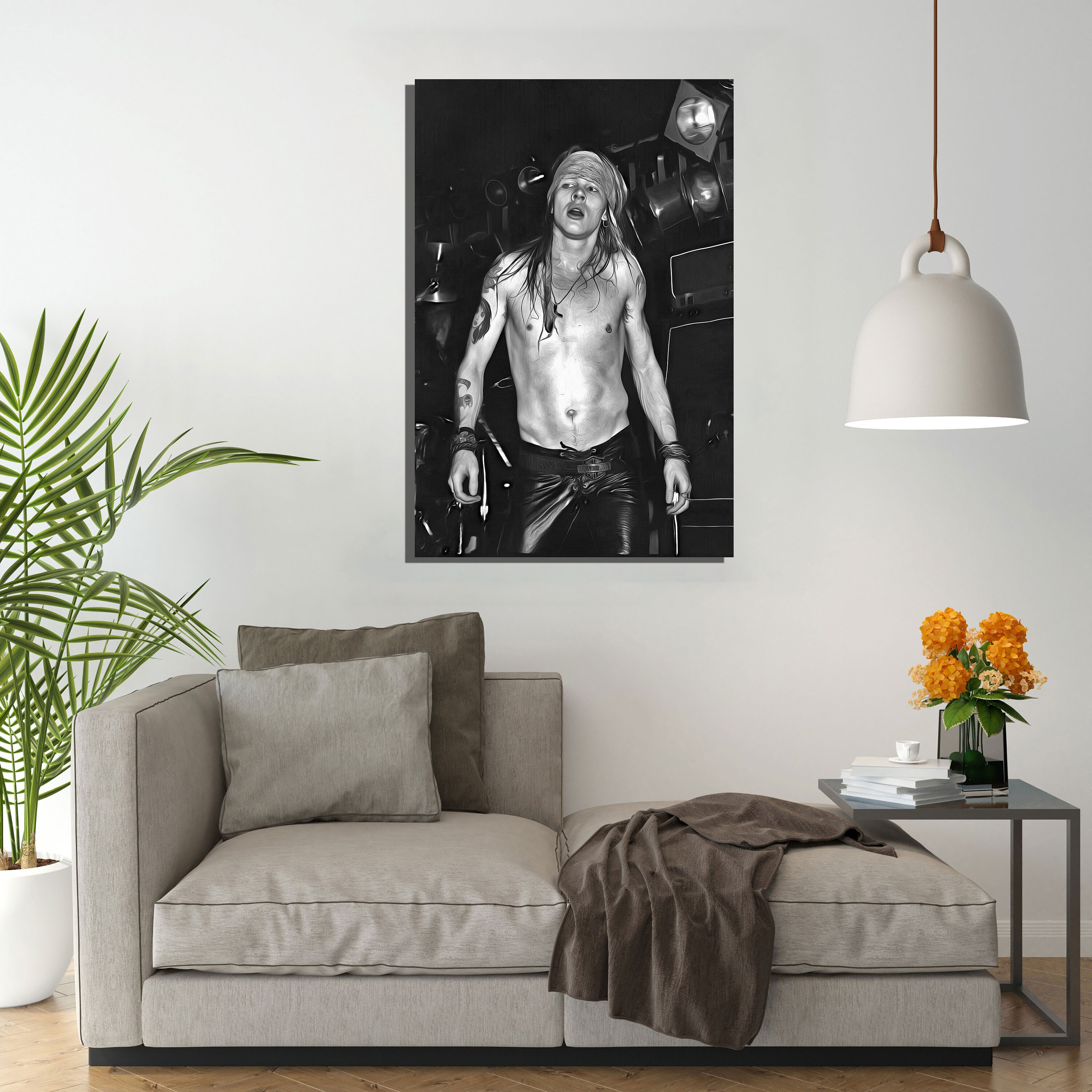 Axl Rose Art, Cotton Canvas Print, Digital Paint Brush Art - Etsy
