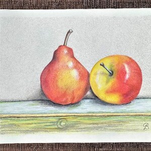 Pear and Apple, original art