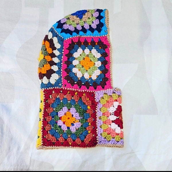 Custom crochet balaclava/hood | Granny square