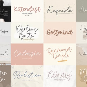 Monoline Font Bundle - Single Line Wedding Invitation Script Fonts for ...