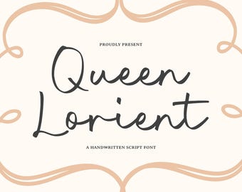Queen Lorient - Handlettered Font - Handwritten Font, Calligraphy Font, Script Font, Cricut, Wedding, Procreate, Canva, Commercial Use