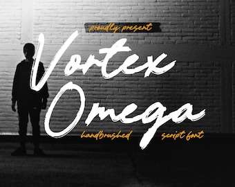 Vortex Omega – Handbrushed Script Font, Handwriting, Handwritten, Brush, Calligraphy, Cricut, Wedding, Commercial Use, SVG