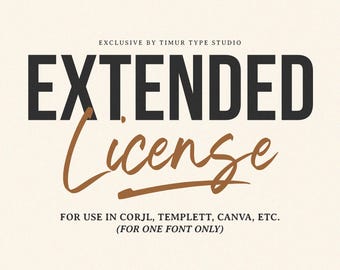 Extended License for One Font (for use in Corjl, Templett, Canva, Cricut, ETC)