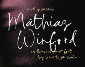 Mathias Winford Handbrushed Script Font: Modern Calligraphy (Digital Download)