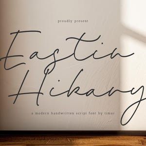 Eastin Hikary – Modern Handwritten Script Monoline Font Wedding Invitation Cricut Fonts Digital Feminine Canva Procreate Handwriting SVG