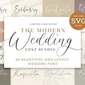 Bruiloft lettertypebundel elegante handgeschreven lettertype kalligrafie lettertypen voor Cricut Templett Canva lettertype SVG commercieel gebruik lettertypen bruids digitaal