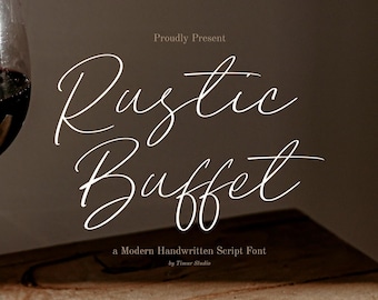 Rustic Buffet - Modern Script Font, Calligraphy Font, Wedding Font, Script Font, Handwritten , Cricut Fonts, Cursive Font, Canva Font, SVG