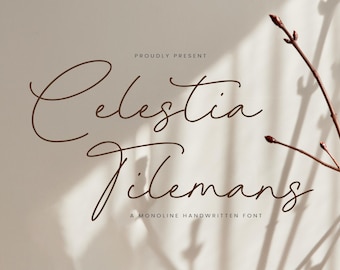 Monoline Script Font: Elegant Calligraphy Typeface for Wedding Invitations