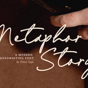 Metaphor Story - Monoline Handwritten Script Font Modern Calligraphy Elegant Typeface Wedding Branding Font Invitation Design Templett Fonts