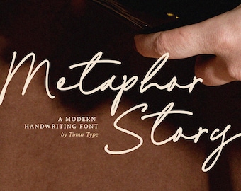 Metaphor Story Font: Monoline Handwritten Script, Modern Calligraphy