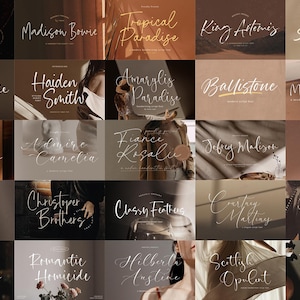 250 Font Bundle Handwritten Script Elegant Wedding Fonts Calligraphy ...
