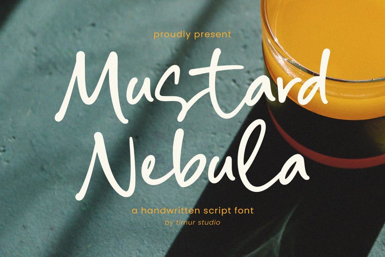 Mustard Nebula Font: Handwritten Script for Cricut & Canva - Etsy
