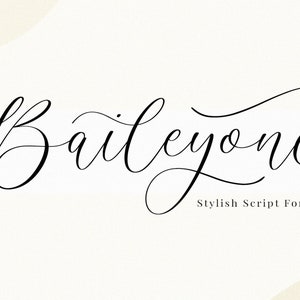 Baileyone: Guión elegante, Fuente de caligrafía, Manuscrito, Boda, Cricut, Femenino, Canva, Fuente digital, Guión, Uso comercial, Fuente SVG