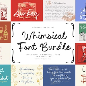 Paquete de fuentes caprichosas Fuente de escritura a mano para invitaciones de boda Fuentes Cricut Fuentes para invitaciones de boda Fuentes de caligrafía cursiva rápida