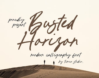 Busted Horizon - Modern Calligraphy Font, Script, Wedding, Handwritten , Cricut Fonts, Cursive, Canva