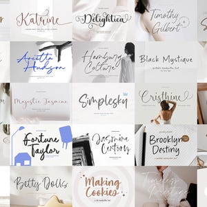 250 Font Bundle Handwritten Script Elegant Wedding Fonts Calligraphy ...