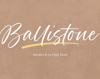 Ballistone - Modern Script Font, Calligraphy Font, Digital Font, Wedding Font, Handwritten, Cricut Font, Feminine, Commercial Use, Canva SVG