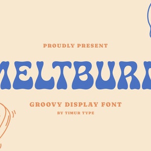 Meltburn - Groovy Display Fonts, Retro Serif Font, Elegant Font, Modern Font, Canva Font, Cricut Font, Procreate Font, Logo Font 90s 80s 70s