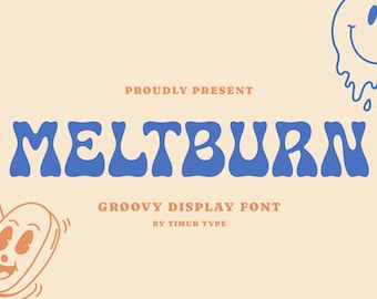Meltburn - Groovy Display Fonts, Retro Serif Font, Elegant Font, Modern Font, Canva Font, Cricut Font, Procreate Font, Logo Font 90s 80s 70s
