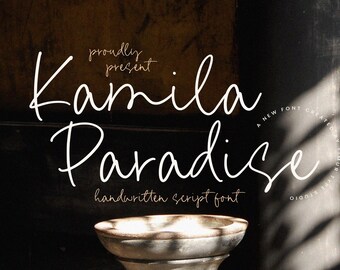 Kamila Paradise - Handwritten Script Font, Calligraphy Font, Wedding Font, Handwritten, Cricut Font, Feminine, Commercial Use, Digital Font