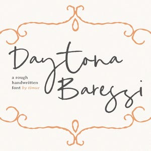Daytona Baressi Rough handgeschriebener Script Font, wunderlicher Stil, handgeschriebene Schrift, perfekt für Einladungen, Hochzeiten und Karten, wunderliche Schrift