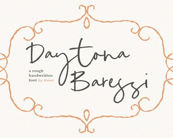 Daytona Baressi Rough Handwritten Script Font Whimsical Style Handwritten Font Perfect For Invitations Wedding and Cards Whimsical Typeface