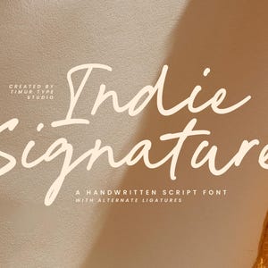 Indie Signature - Fuente manuscrita, fuentes Canva, fuentes para Cricut, caligrafía moderna, fuente para bodas, fuente Procreate, cursiva Templett