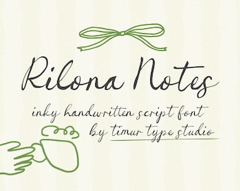 Rilona Notes - inky Handwritten Script Font, Rough Signature Whimsical Wedding Calligraphy Handwriting Quirky Branding Fonts Templett Canva