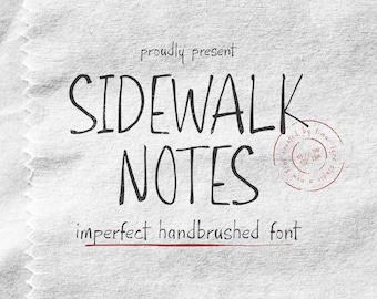 Sidewalk Notes – Imperfect Handbrushed Font, Handwritten, Brush, Calligraphy, Cricut Font, Wedding Fonts, Commercial Use