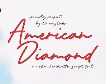 American Diamond - Modern Script Font, Calligraphy, Wedding, Handwritten , Cricut Fonts, Cursive, Canva